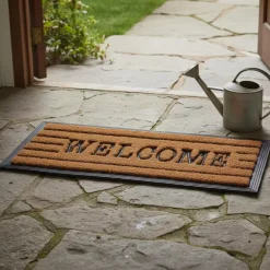 Tapis en fibres de coco inscription Welcome