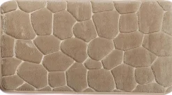 Tapis en polyester galets 67x45 cm (Beige)