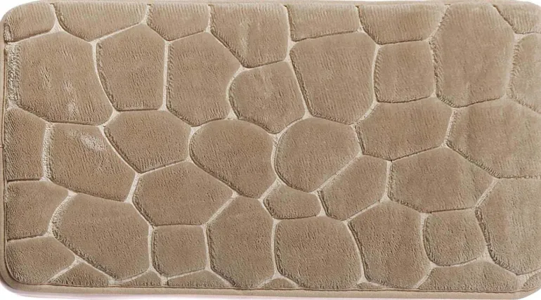Tapis en polyester galets 67x45 cm (Beige)