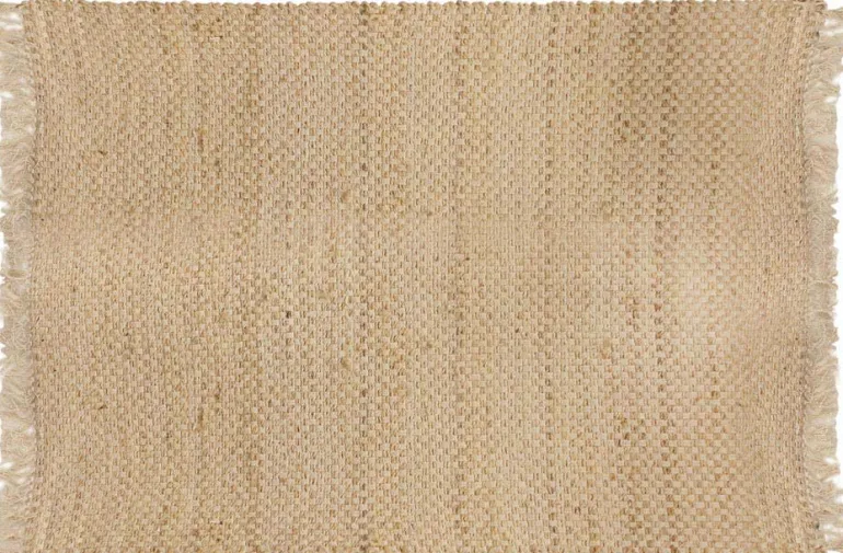 Tapis en toile de jute avec franges 120x170 cm