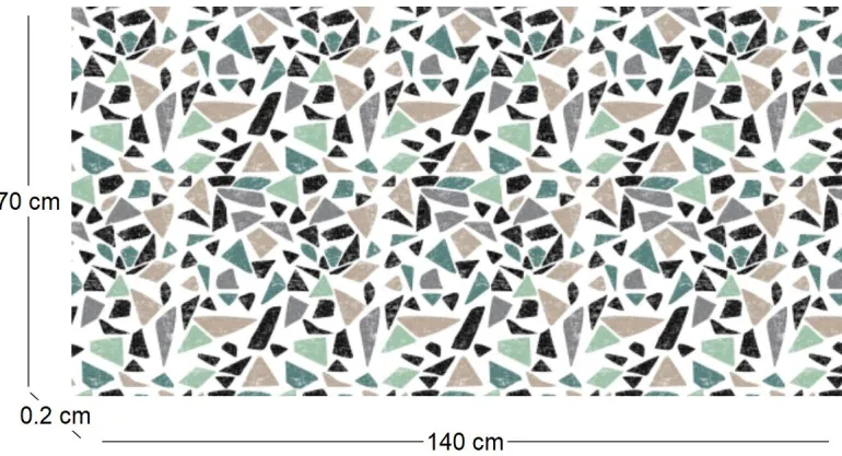 Tapis en vinyle effet mosaique vert (140 x 70 cm)
