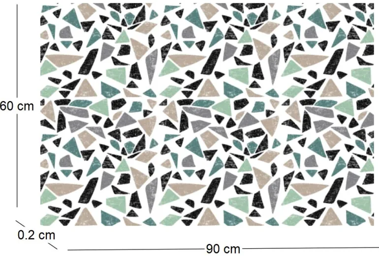 Tapis en vinyle effet mosaique vert (90 x 60 cm)