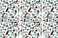 Tapis en vinyle effet mosaique vert (90 x 60 cm)