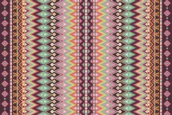 Tapis en vinyle effet tissage rouge multicolore (90 x 60 cm)