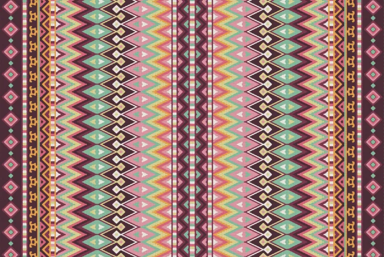 Tapis en vinyle effet tissage rouge multicolore (90 x 60 cm)