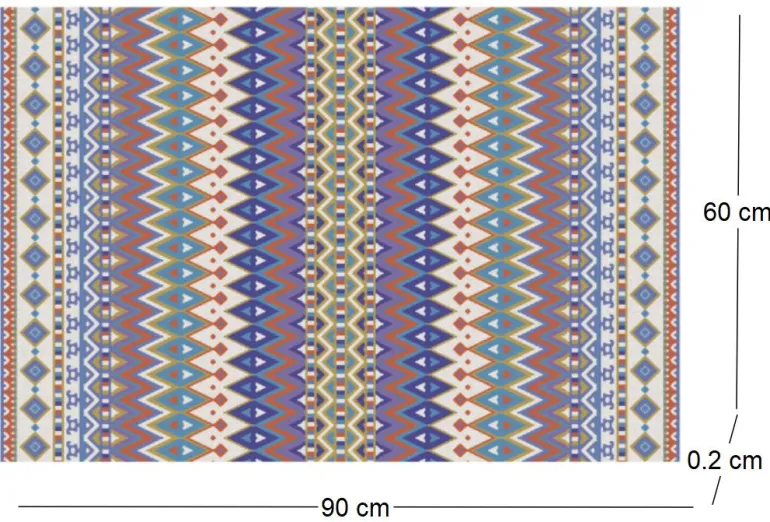 Tapis en vinyle effet tissage violet multicolore (90 x 60 cm)