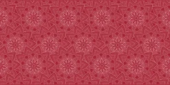 Tapis en vinyle fleurs mandala rouge (140 x 70 cm)