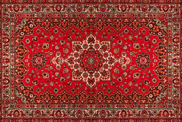 Tapis en vinyle vintage Persan rouge (90 x 60 cm)