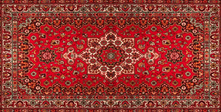 Tapis en vinyle vintage Persan rouge (140 x 70 cm)