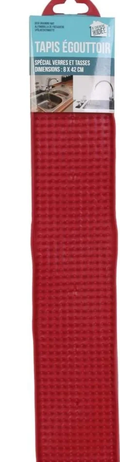Tapis égouttoir longiligne en pvc (Rouge)