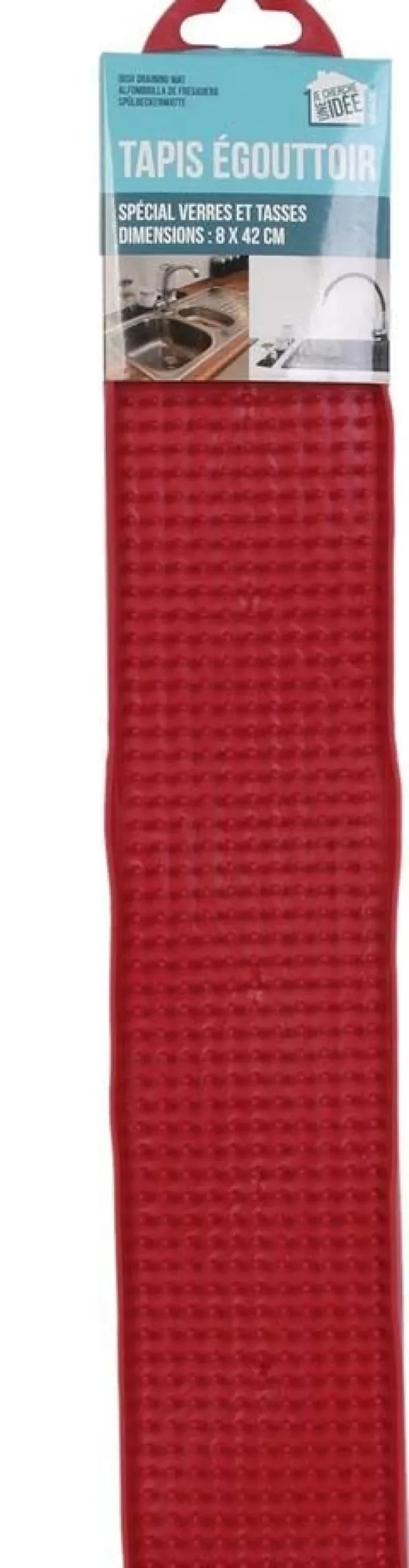 Tapis égouttoir longiligne en pvc (Rouge)
