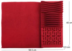 Tapis égouttoir à vaisselle en polypropylène (Rouge)