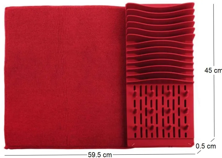 Tapis égouttoir à vaisselle en polypropylène (Rouge)