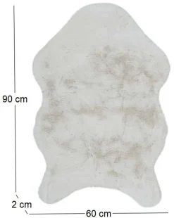 Tapis imitation fourrure poil fin 60x90 cm (Ivoire)