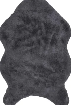 Tapis imitation fourrure poil fin 60x90 cm (Gris)