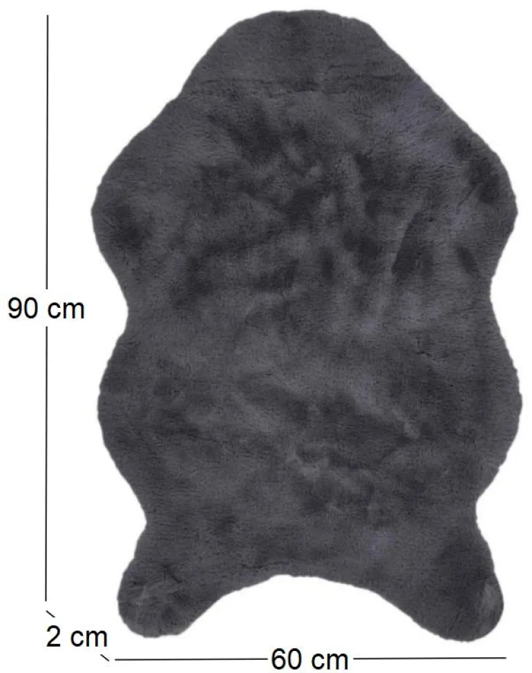 Tapis imitation fourrure poil fin 60x90 cm (Gris)