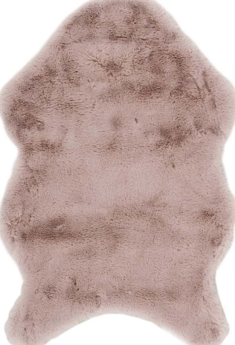 Tapis imitation fourrure poil fin 60x90 cm (Rose poudré)