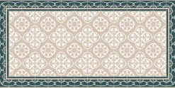 Tapis intérieur carreaux de ciment effet rosaces (140 x 70 cm)