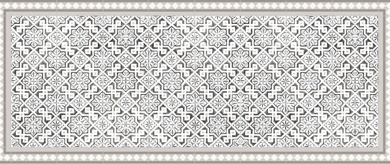 Tapis intérieur extérieur en vinyle carreaux marocains (120 x 50 cm)