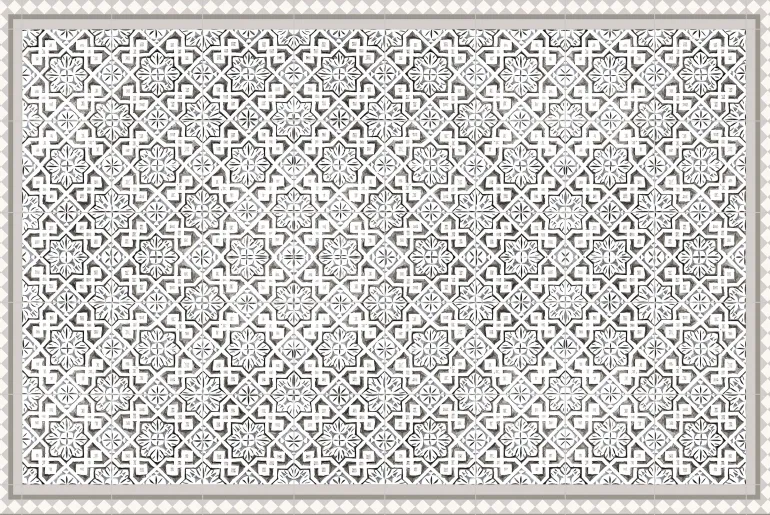 Tapis intérieur extérieur en vinyle carreaux marocains (135 x 90 cm)