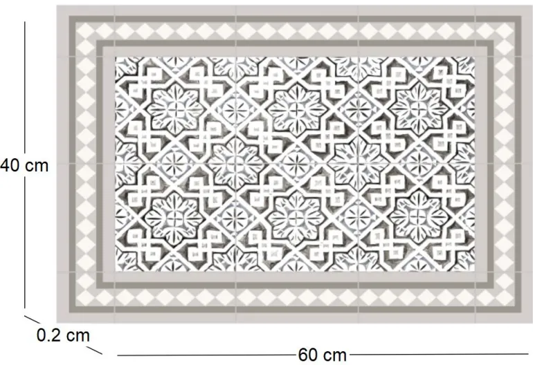 Tapis intérieur extérieur en vinyle carreaux marocains (60 x 40 cm)
