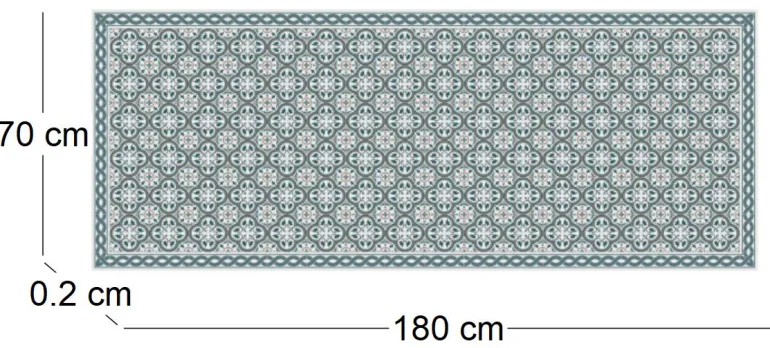 Tapis intérieur extérieur en vinyle carreaux portuguais (180 x 70 cm)