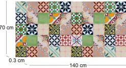 Tapis intérieur extérieur en vinyle mosaique (140 x 70 cm)