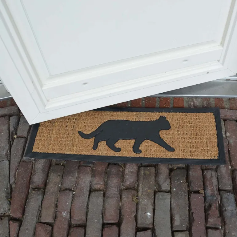 Tapis paillasson en coco 75 x 25 cm (Chat)