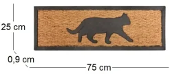 Tapis paillasson en coco 75 x 25 cm (Chat)