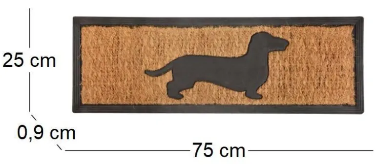Tapis paillasson en coco 75 x 25 cm (Chien)