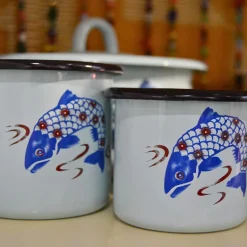 Tasse en émail coloré Décors (40 cl)