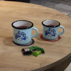 Tasse en émail coloré Décors (40 cl)