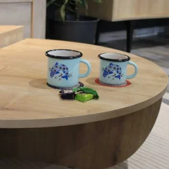 Tasse en émail coloré Décors (40 cl)