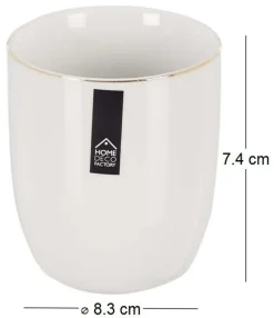 Tasse en porcelaine liseré doré 18 cl (Lot de 6)