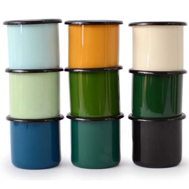 Tasses en émail coloré Classic (Lot de 3) (Vert foncé)