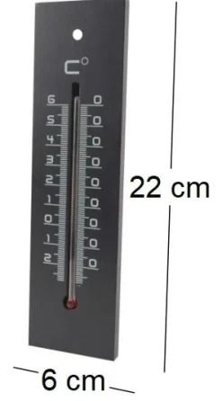 Thermomètre en médium contemporain (Noir - 22 cm)