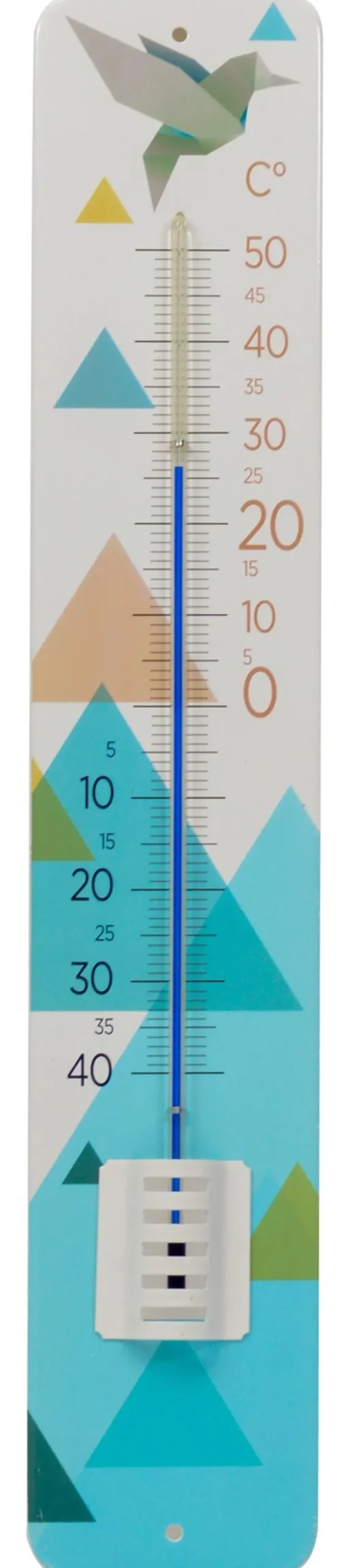 Thermomètre en métal avec décor Origami