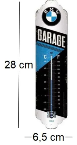 Thermomètre en métal Pub 28 x 6.5 cm (BMW - Garage)