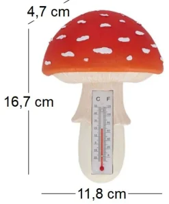 Thermomètre en résine Amanite