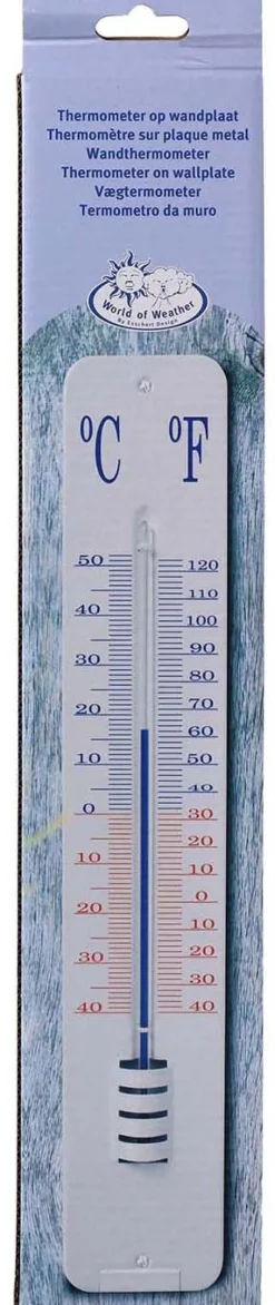 Thermomètre extérieur sur plaque métal 45cm