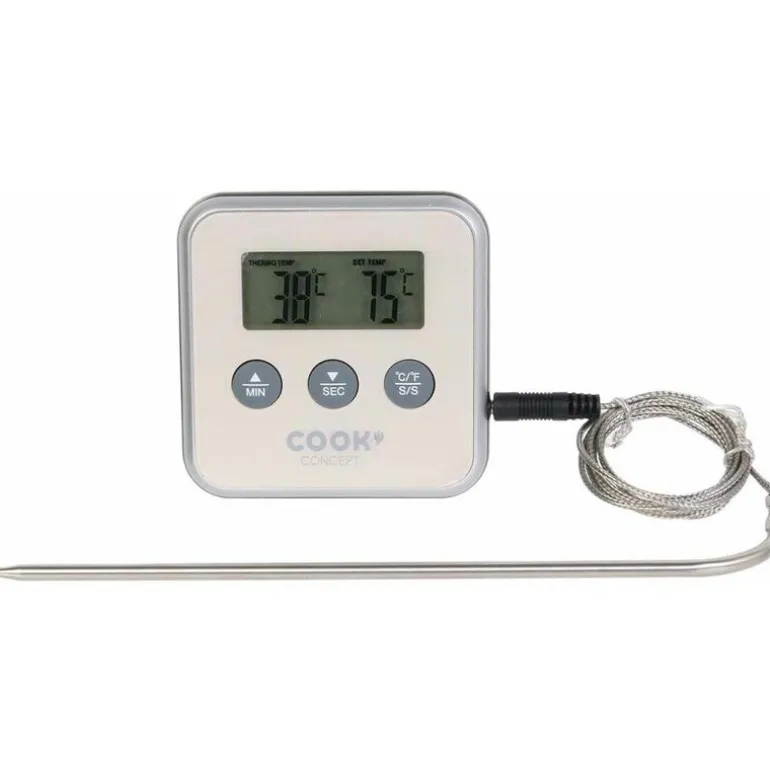 Thermomètre à sonde et minuteur électronique (Taupe)