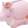 Tirelire Cochon en résine Jade (Cochon avec chapeau)