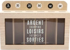 Tirelire compartimentée Shopping 30x20 cm