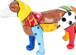 Tirelire en dolomite peinture multicolore (Chien)