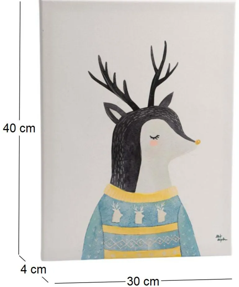 Toile cerf du nord 30 x 40 cm