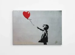 Toile décorative fille avec ballon 100 x 70 cm