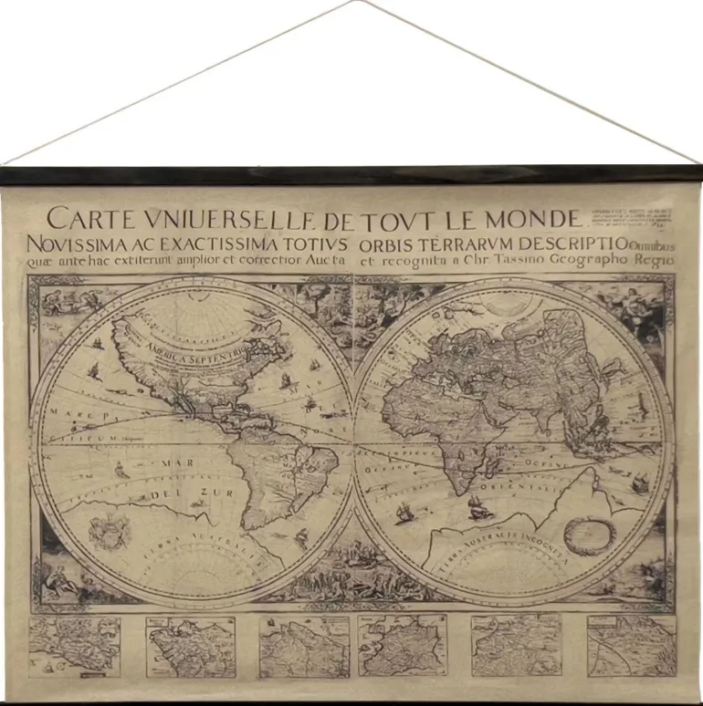 Toile décorative Mappemonde 100 x 75 cm