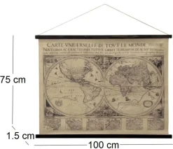 Toile décorative Mappemonde 100 x 75 cm