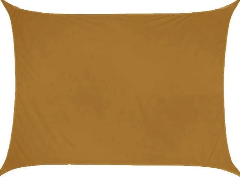 Toile d'ombrage rectangulaire 4 x 3 mètres (Ocre)