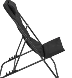 Transat en métal pliant Corfou (Noir)